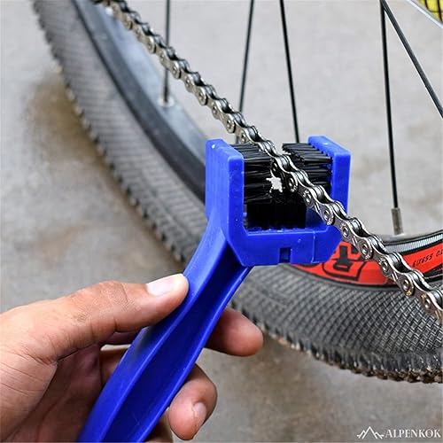 Miniatura 6 de Juego de cepillos limpiadores de cadena de bicicleta, kit de limpieza de cadena de motocicleta, limpiador y desengrasante para cadena de bicicleta