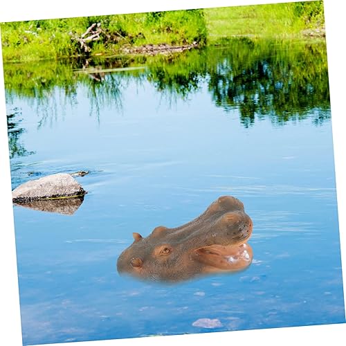 Miniatura 6 de GANAZONO Estatuas flotantes de césped hipopótamo para estanque, decoración de césped, estatua de cabeza de caballo, decoración de jardín, ornamento