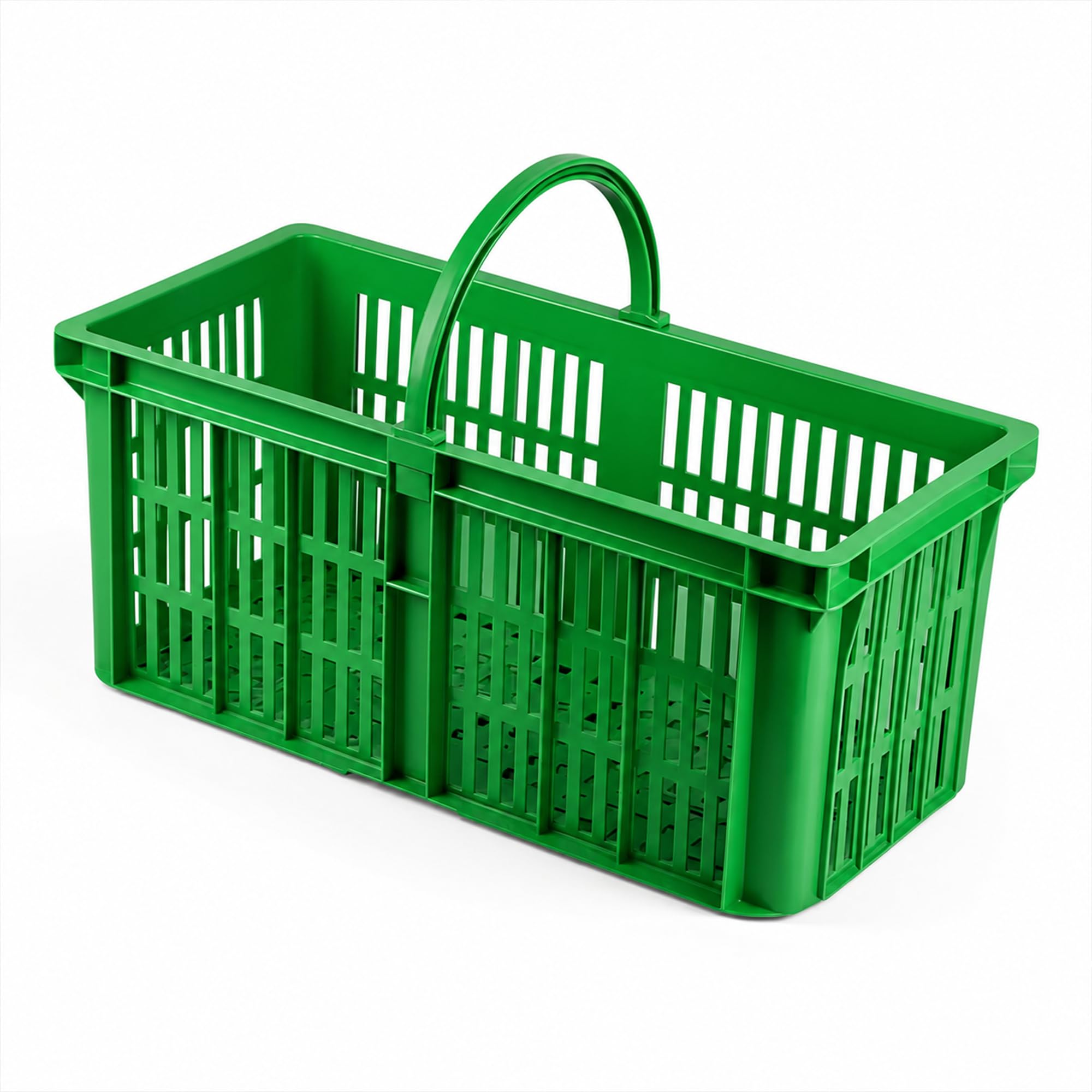 Chabrias Ltd Glass Collection Caddy Basket with Handle - UK Made Heavy Duty Bar Glass Carrier for Pubs, Restaurants & Home, Multi-Purpose Cleaning Caddy, Bottle & Glasses Transport - 1 x Green
