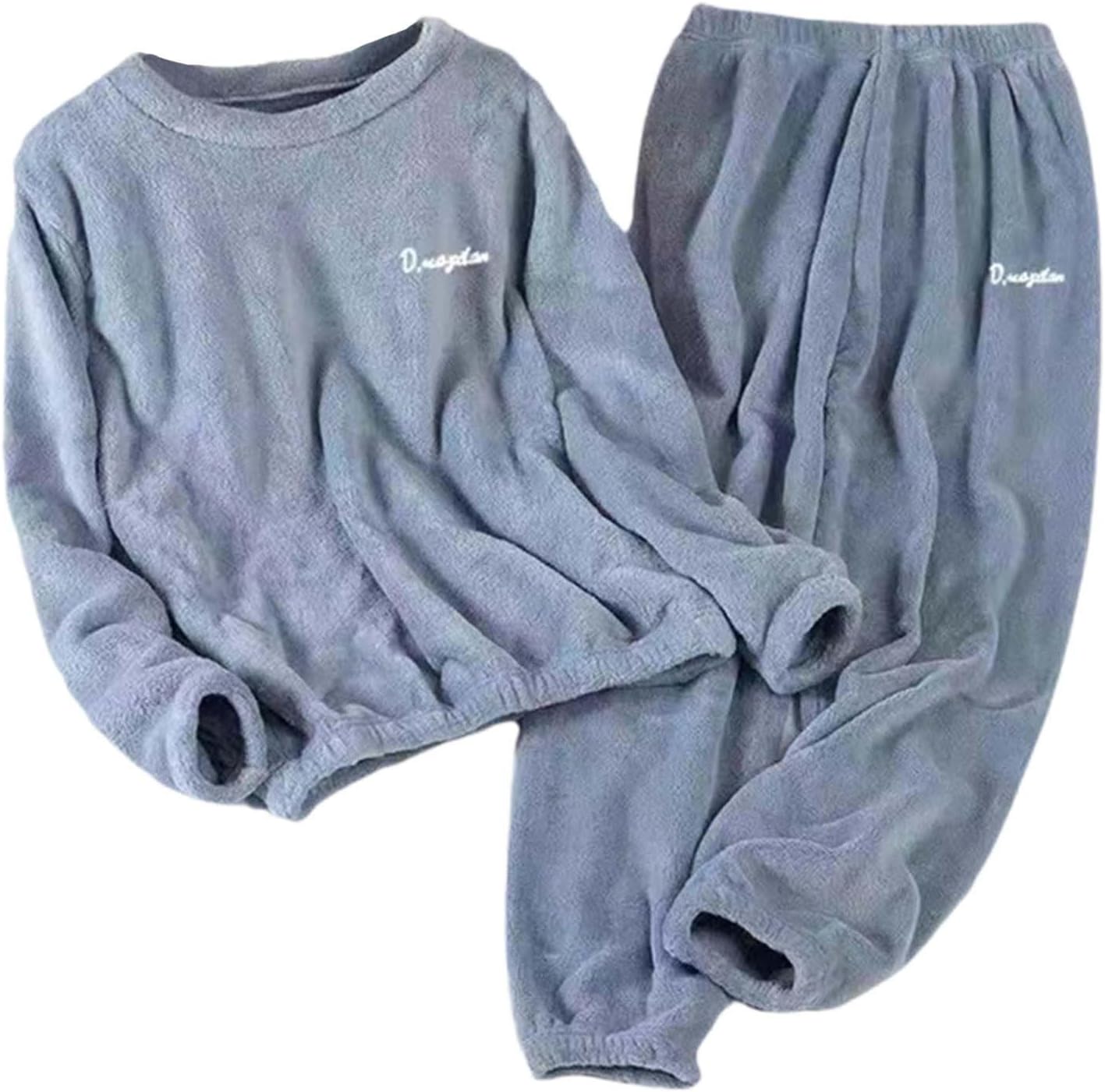 Soft Winter Flannel Pyjamas Two Piece for Women with Long Sleeve Top Trousers as Cosy Clothing