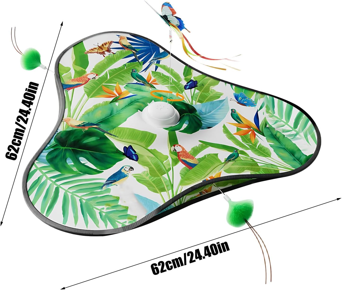 Interactive Cat Mat | Rechargeable 2 in 1 Automatic Accessory with Bearing - Pet Stimulating Accessories - For Indoor and Outdoor Use, Training, Physical Exercise,