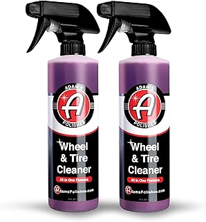 Adam's Wheel & Tire Cleaner (16oz, 2-Pack) - Professional All in One Tire & Wheel Cleaner Car Wash Well Cleaning Spray for Car Detailing, Safe On Most Rim Finishes