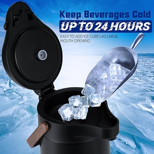 Miniatura 3 de Airpot - Dispensador de café con bomba, dispensador de bebidas calientes, jarra de café térmica aislada para mantener el calor, agua fría, bebidas