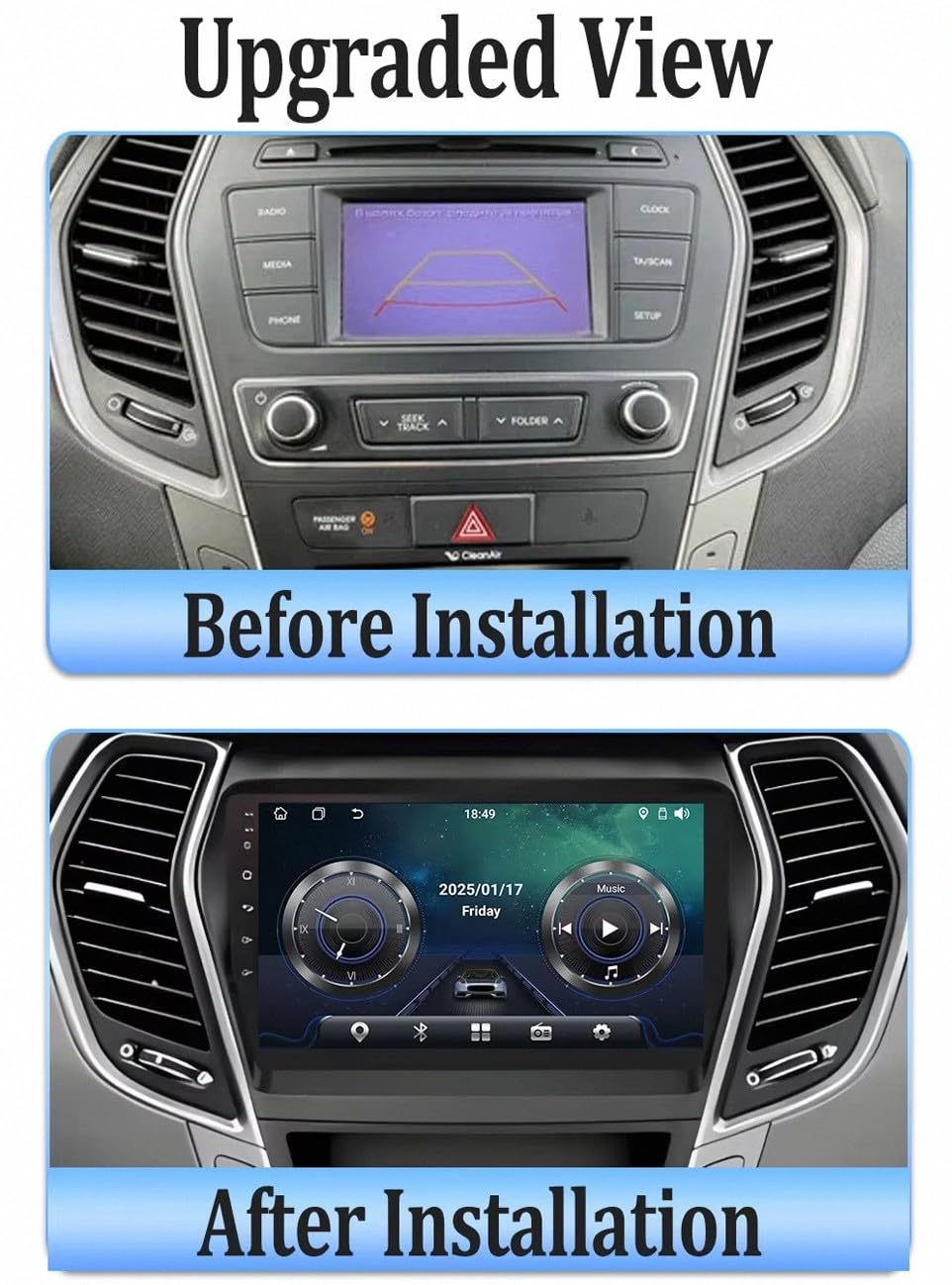 Car Gps Navigation Car Stereo dla Hyundai IX45 2013-2017 Przenośny Ekran Dotykowy Carplay Z Siri, Bluetooth, Nadajnikiem, Sterowaniem Głosowym, 4 Rdzeń 2G+32G