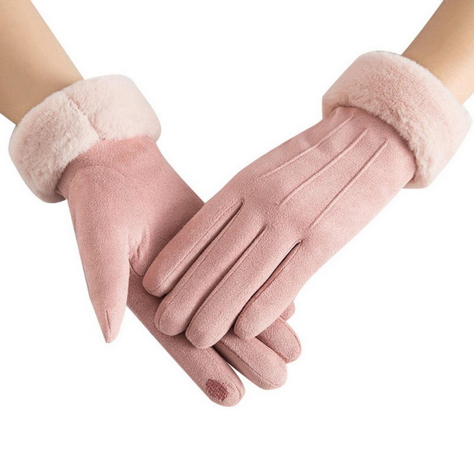 3 Paires Gants Hiver Chauds Tricotés + 3 Bandeaux Oreilles - Ensemble Rose Gris Noir Touch Screen Noël