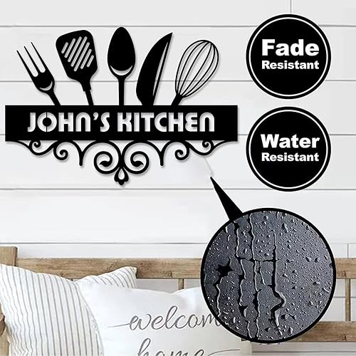 Miniatura 4 de Letrero de metal personalizado para cocina, arte de pared de metal para cocina, letrero de nombre de cocina personalizado para decoración de pared