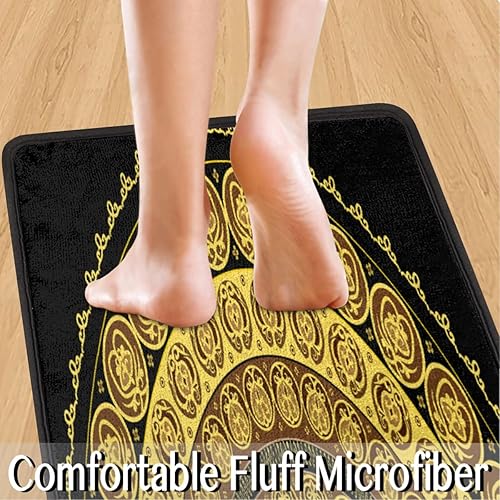 Miniatura 6 de GUYOS Tapete de cocina acolchado con diseño de mandala dorado, antifatiga, juego de 2 piezas, duradero, resistente a las manchas, parte inferior