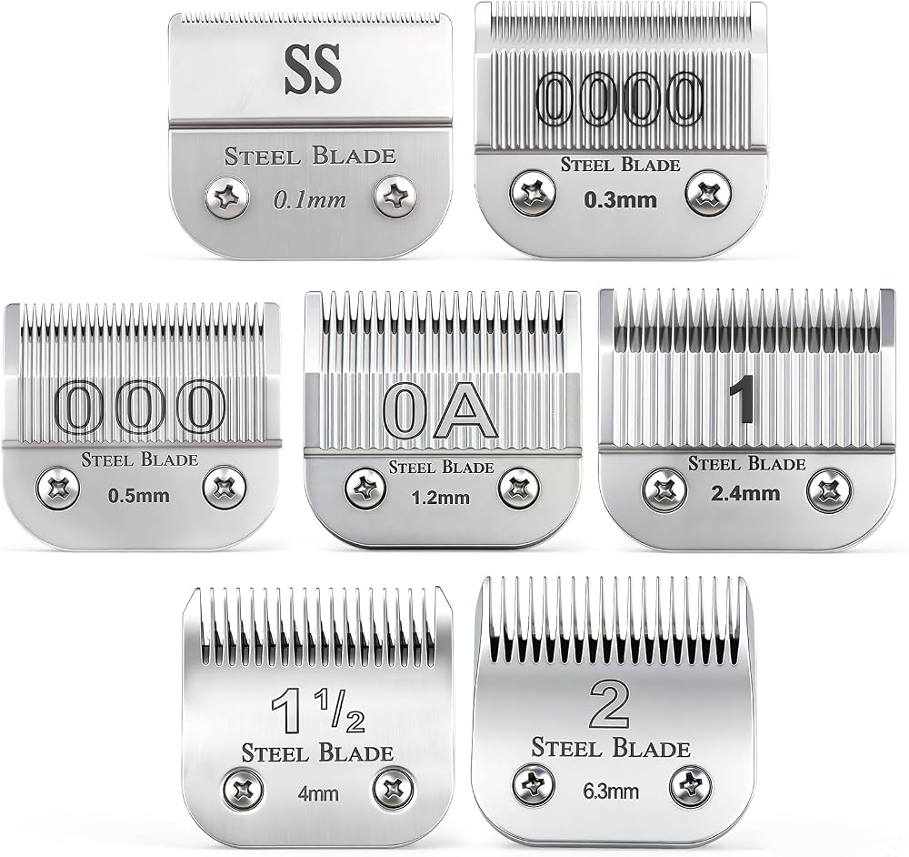 클리퍼 블레이드 7개, 0.1-6.3mm, Oster Classic 76과 호환, 실버 — 사진 1
