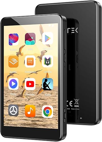 AGPTEK Reproductor MP3 de 96 GB con Bluetooth y WiFi, T08X 4 pulgadas Android 14 MP4 reproductor de música con Spotify, audible, App Store, hasta 1