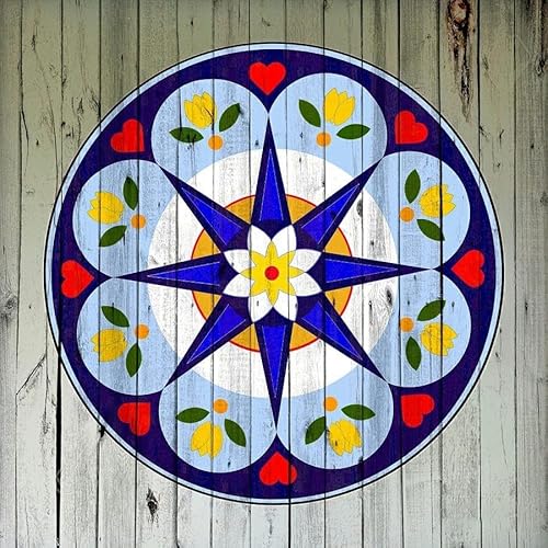 Round Antique Tin Sign Barn Hex Star Hex Fun Novelty Aluminum Signs For Home Door Garden Bar Restaurant Cafe Office Shop Bar Club Sign Gift 12x12 Inch Circle Shaped Wreath Signs