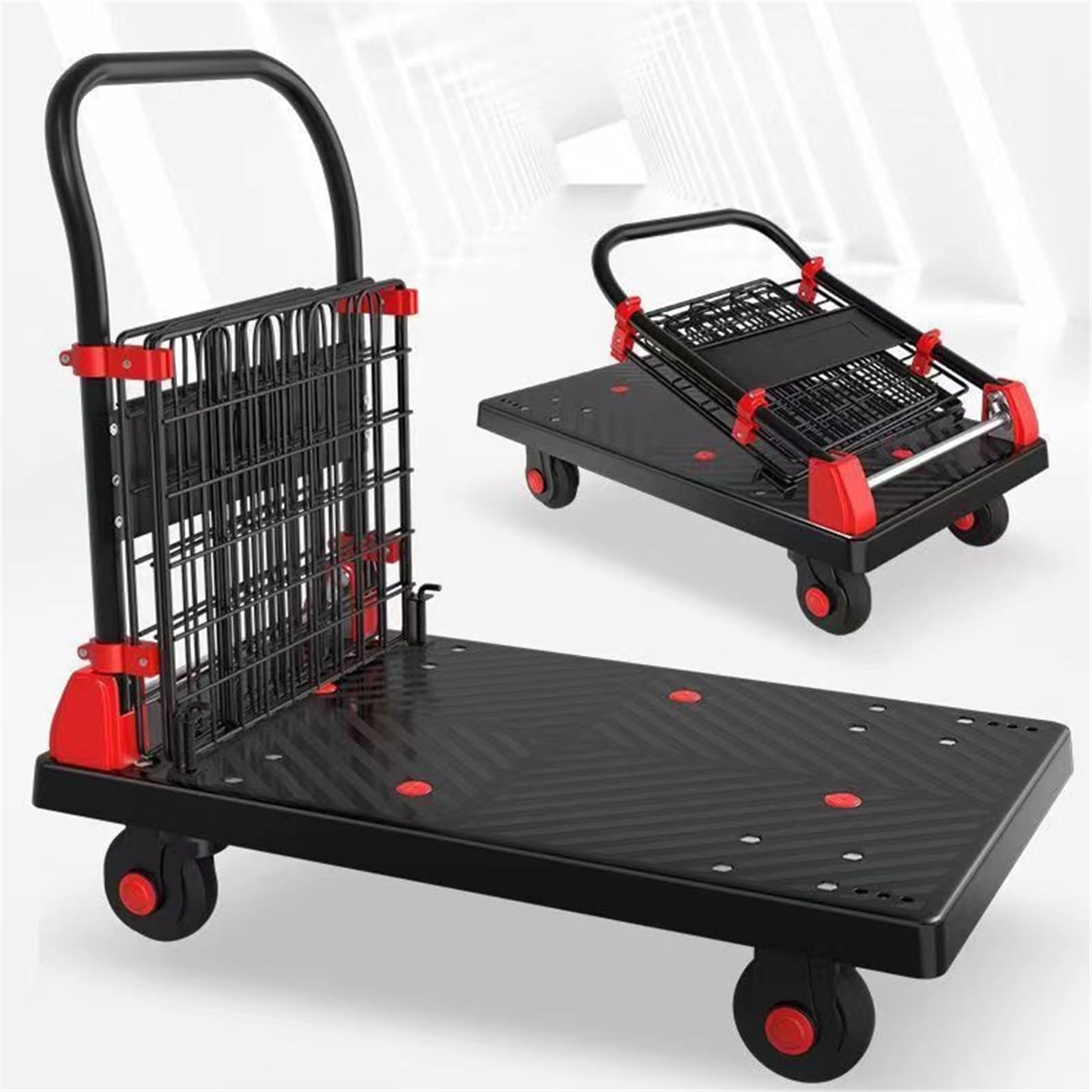 Vielseitiger faltbarer Mehrzweckwagen mit Seiten für Lager, ideal für Camping, Materialtransport, schwerer Transporter, effizienter Sto Solut, einfache Manövrierbarkeit