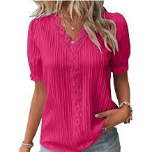 Womens Lace V Neck Plain Lace Top Fashion Solid Color Short Sleeve Plus Size Elevate Your Summer Style