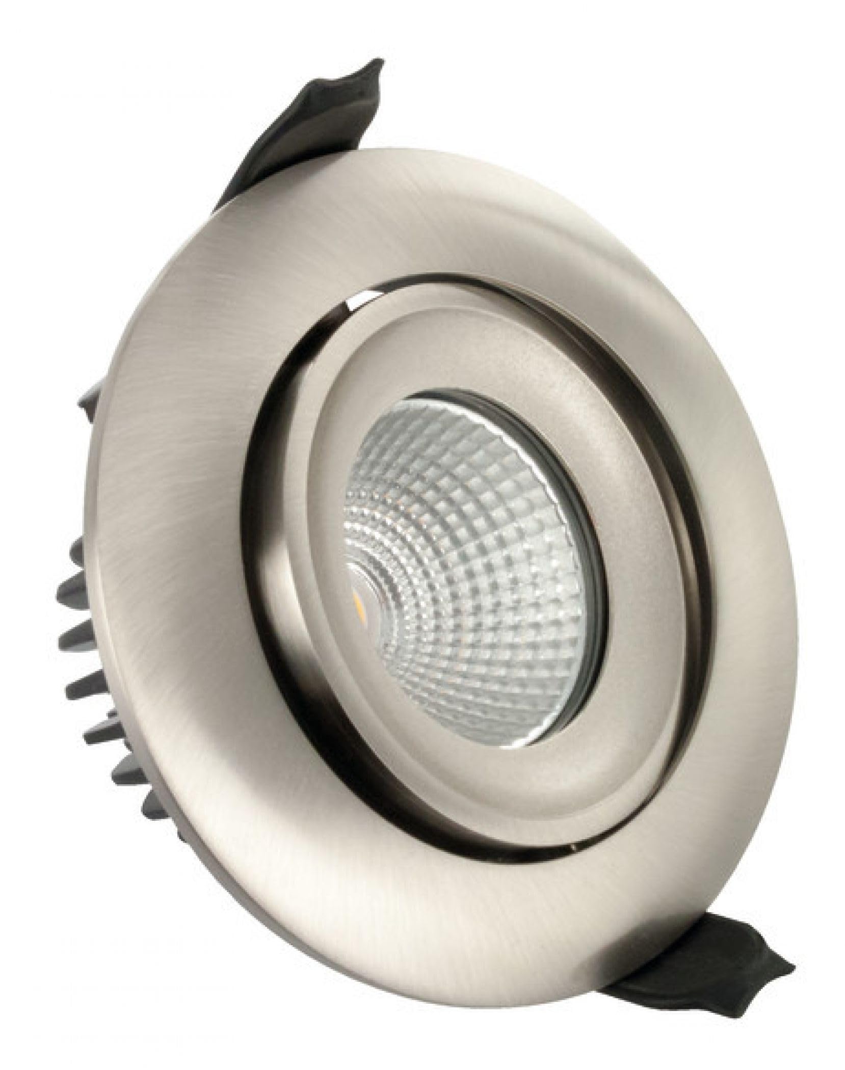 Downlight Silver Luxfire Dimmable Tilt 6w LED IP65 3000K 430lm Integral