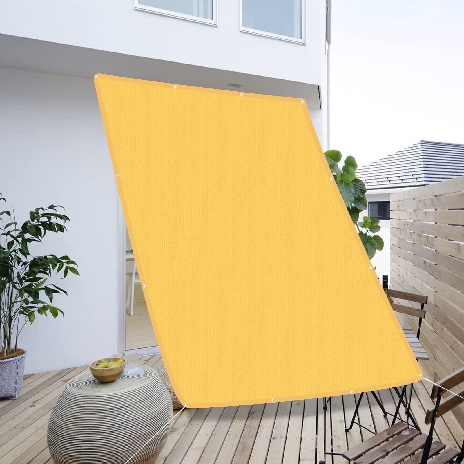 Voile d'ombrage crème 1.2x2.4m imperméable avec kit de fixation pour jardin