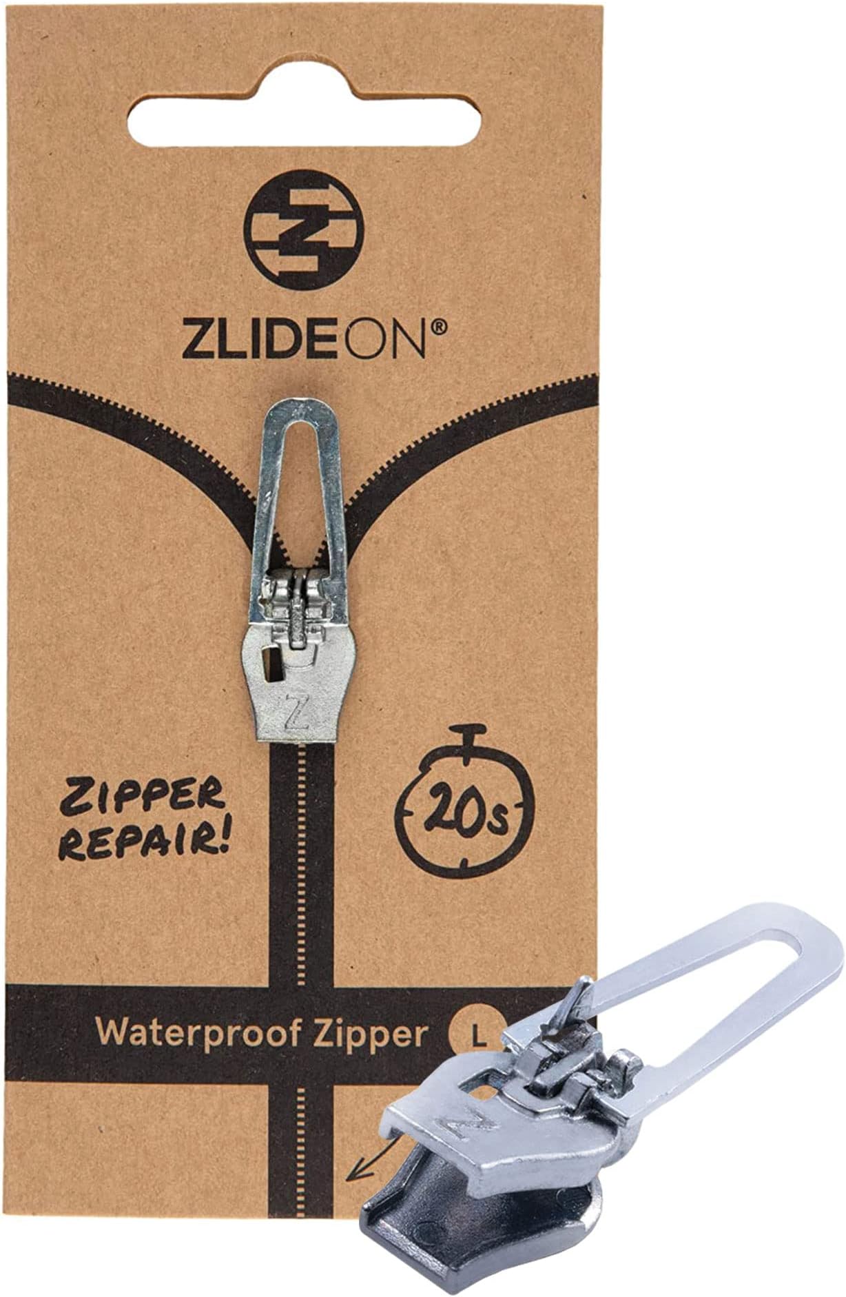 FixnZip Curseur En Nickel Pour Fermeture Éclair Taille L - Réparation Zipper Facile