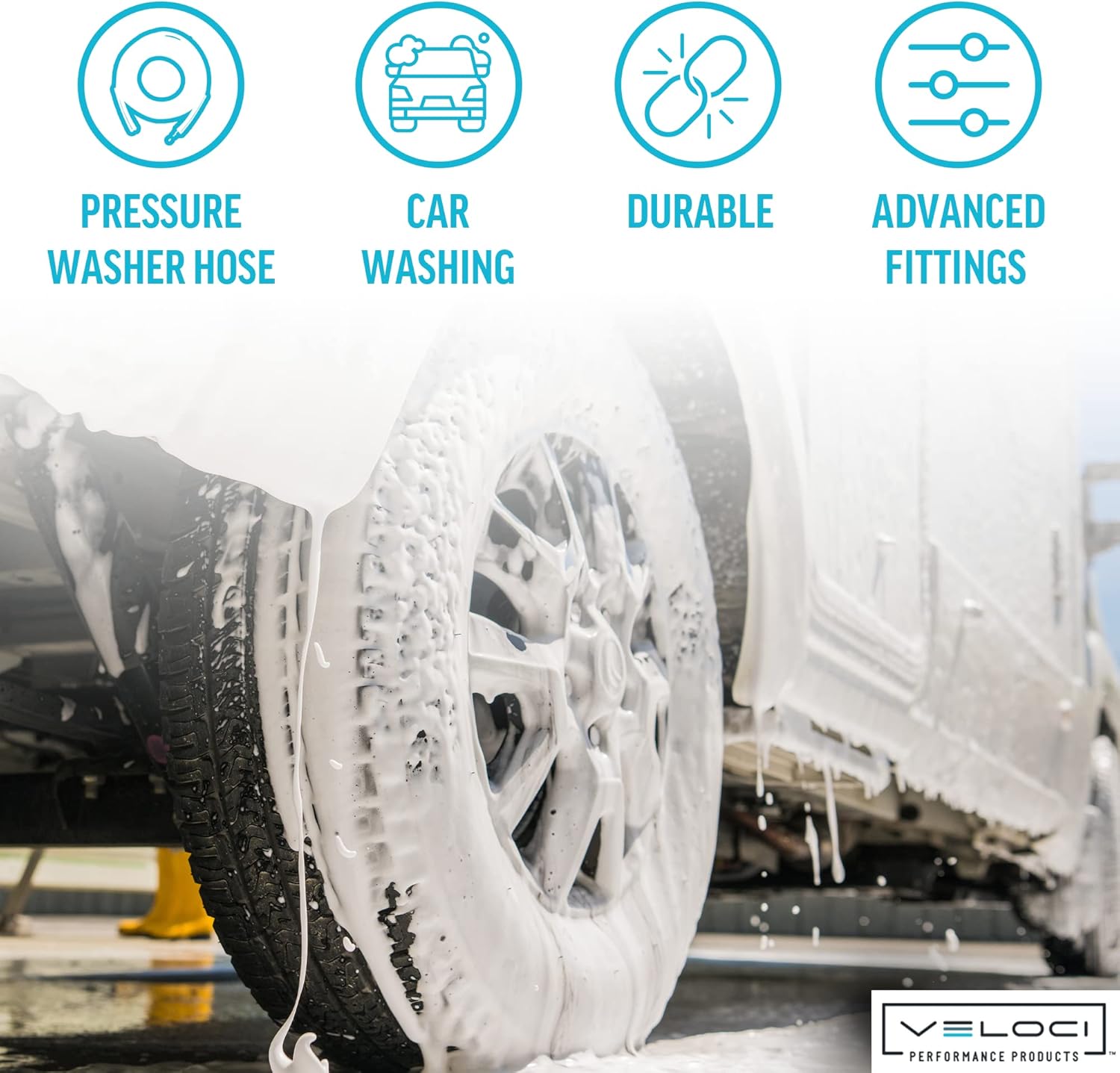 MTM Hydro Kobrajet High Pressure Washer Hose 3/8” 4000 PSI 50’ for Car Wash and Detailing, Pressure Washer Accessories, Black Commercial Grade