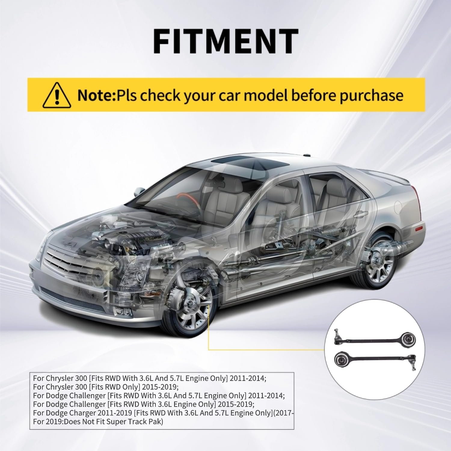Front Lower Control Arms with Ball Joints Assembly Compatible with Chrysler 300,Dodge Challenger Charger 2 Pcs K622224,K622225