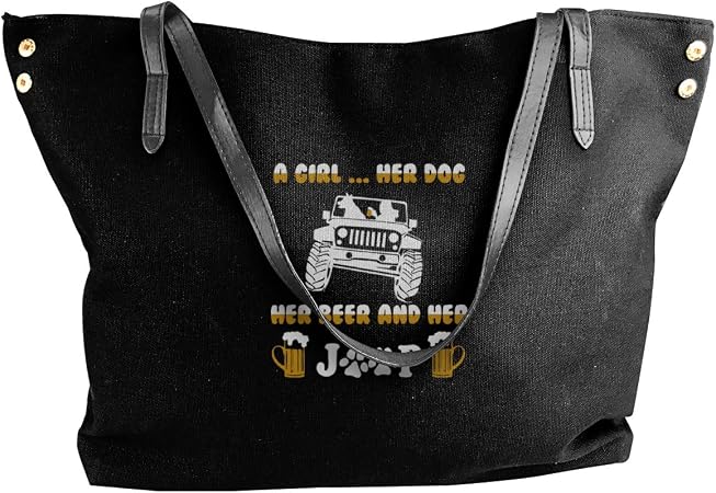 Dog And My Jeep Deer - Borsa a tracolla da donna, in tela : Amazon.it:  Scarpe e borse