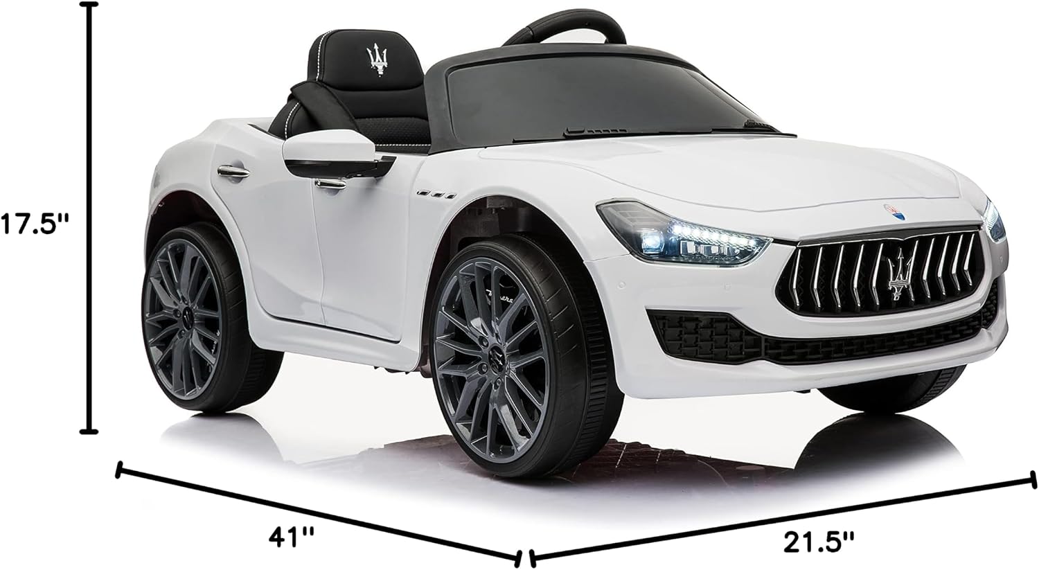 Best Ride On Cars Maserati Ghibli,12V Battery Powered Ride On, White, Large