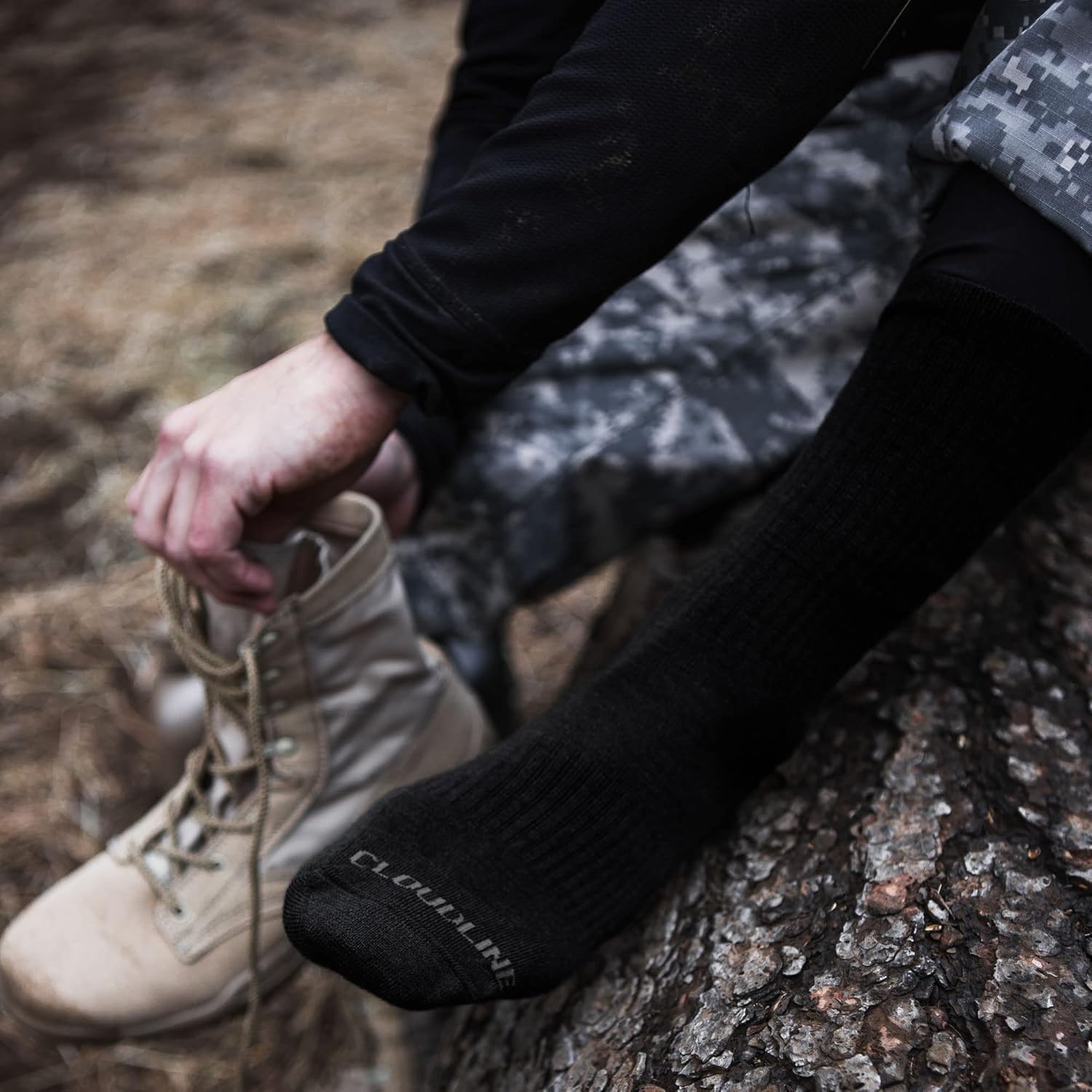 CloudLine - Merino Wool Socks for Men & Women, Military Socks - Cushion, Seamless Toe, Breathable & Moisture Wicking - 1 Pair - Image 3