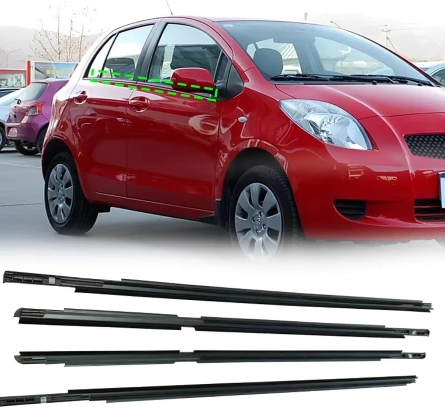 Compatible With For Yaris Hatchback 2006-2013 シーリングトリム ウィンドウシール 車ド