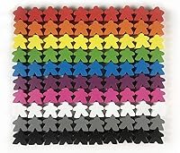 Vista 1 de 100 Meeples de madera, accesorios para juegos familiares, fichas de juego de mesa multicolor, ideales para clasificar, contar, aulas, piezas