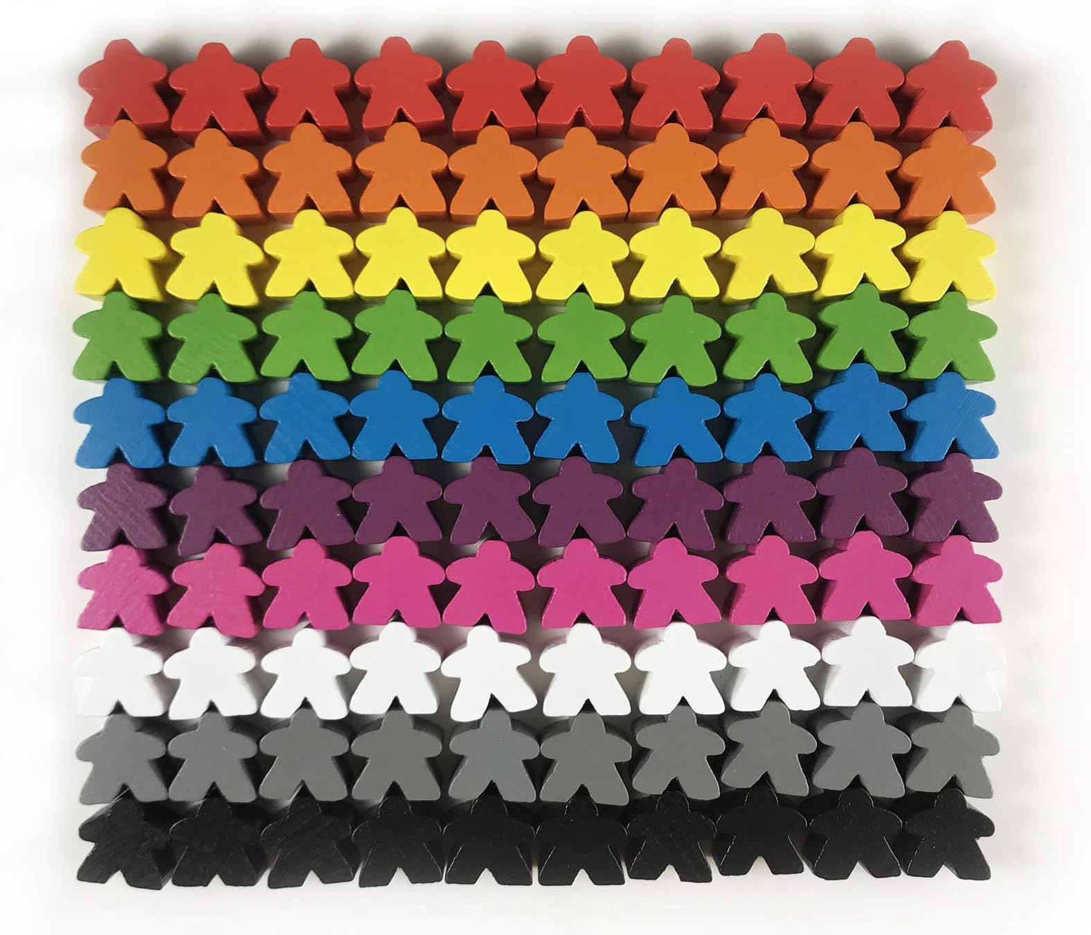 Apostrophe Games Wooden Meeples Family Games Accessories – 100 Multi-Colour Board Game Tokens Ideal for Sorting, Counting, Classrooms, Replacement Pieces