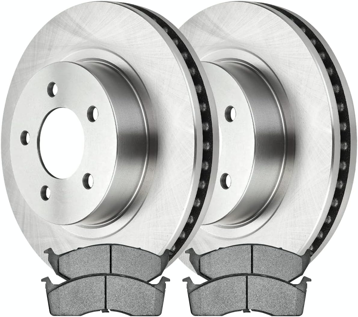 AutoShack Front Brake Kit Rotors and Ceramic Pads Pair of 2