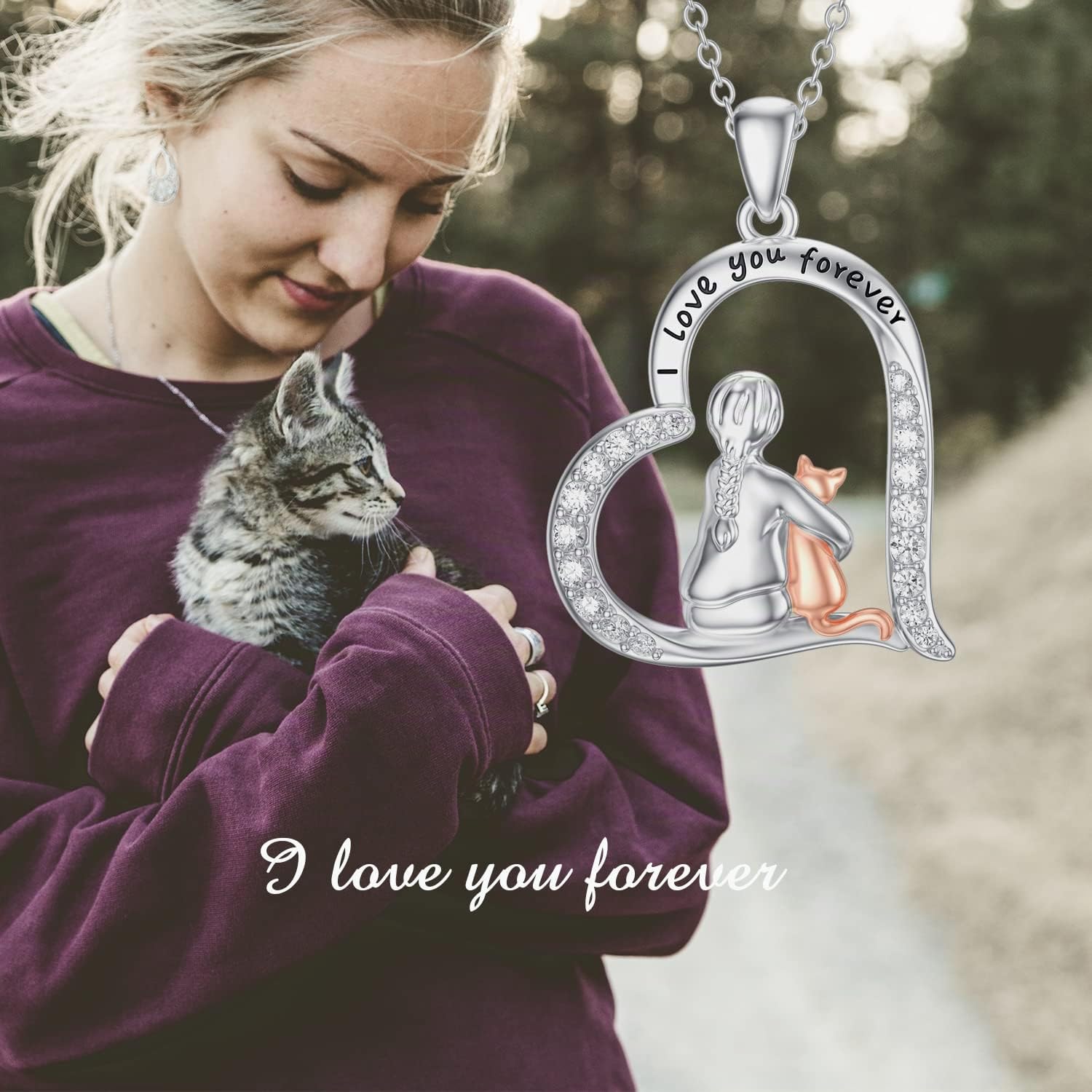 LONAGO Collar de Animales Plata de Ley 925 Lindo Zorro Cerdo Perro Pato Caracol Colgante Collar Joyas para Mujeres