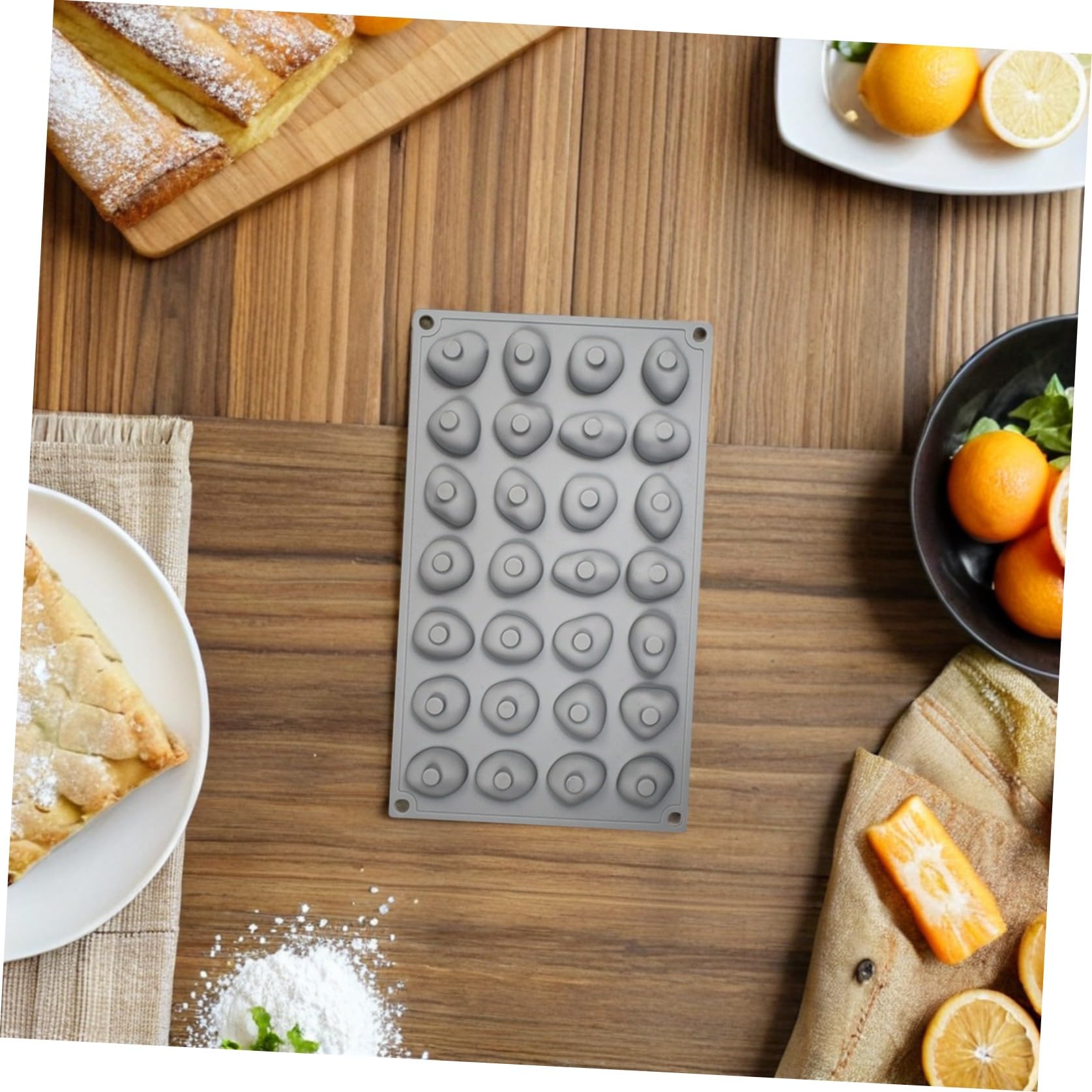 GANAZONO 2 Pezzi Stampo in Silicone Creativo 28 Cavità a Forma di Ciottolo per Cioccolato e Dolci, Flessibile e Versatile per Preparazioni da Forno e Decorazioni Festive