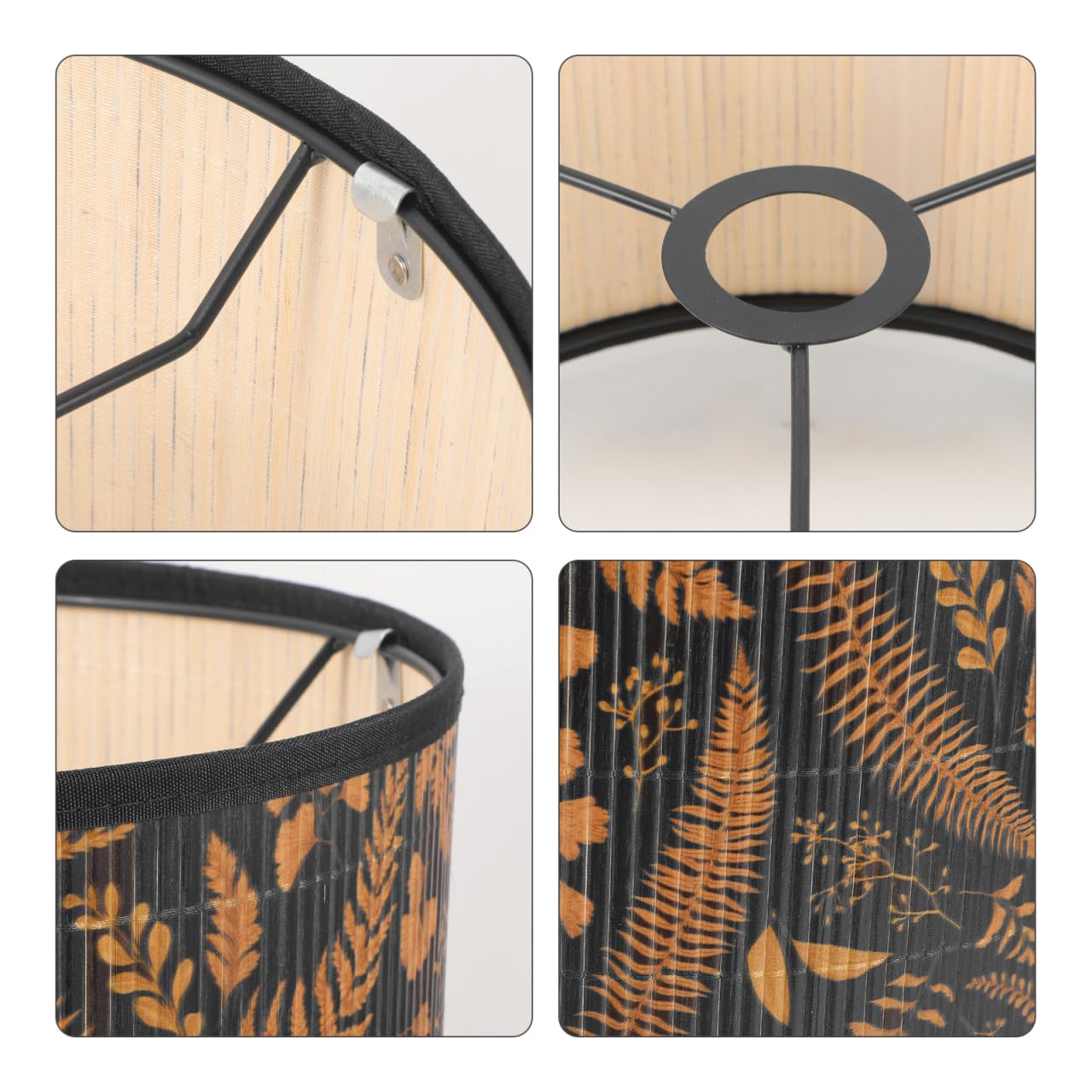Angoily Paralume in Rattan Tessuto, Rattan Paralume Retro in Vimini, Paralume Coperta Sospensione Tessuto per Lampadari Tavolo Lampade Da Scrivania
