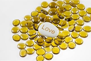 Sponsored Ad - Lechloris Flat Glass Marbles, 2LB Glass Nuggets for Vases, Glass Pebbles - Vase Fillers for Centerpieces, F...