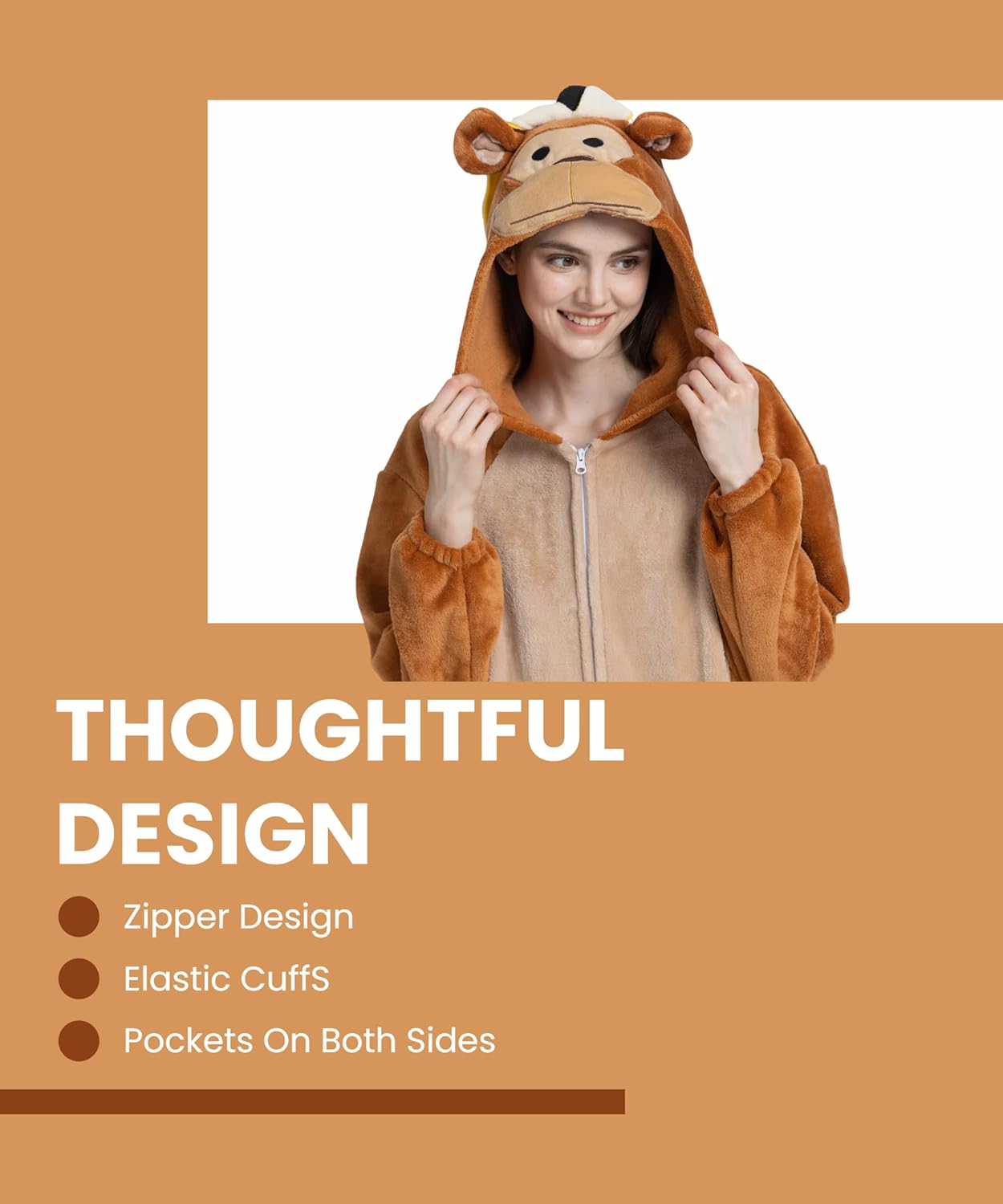 Unisex Adult Animal Onesie Pajamas, Men Women Flannel Halloween Cosplay Costume - Image 2