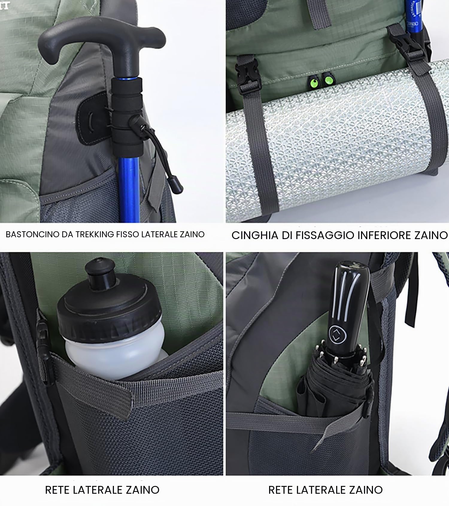 Bseash Zaino da Trekking Leggero Resistente all'acqua da 50L, Borsa da Viaggio per Alpinismo Arrampicata Campeggio e Turismo
