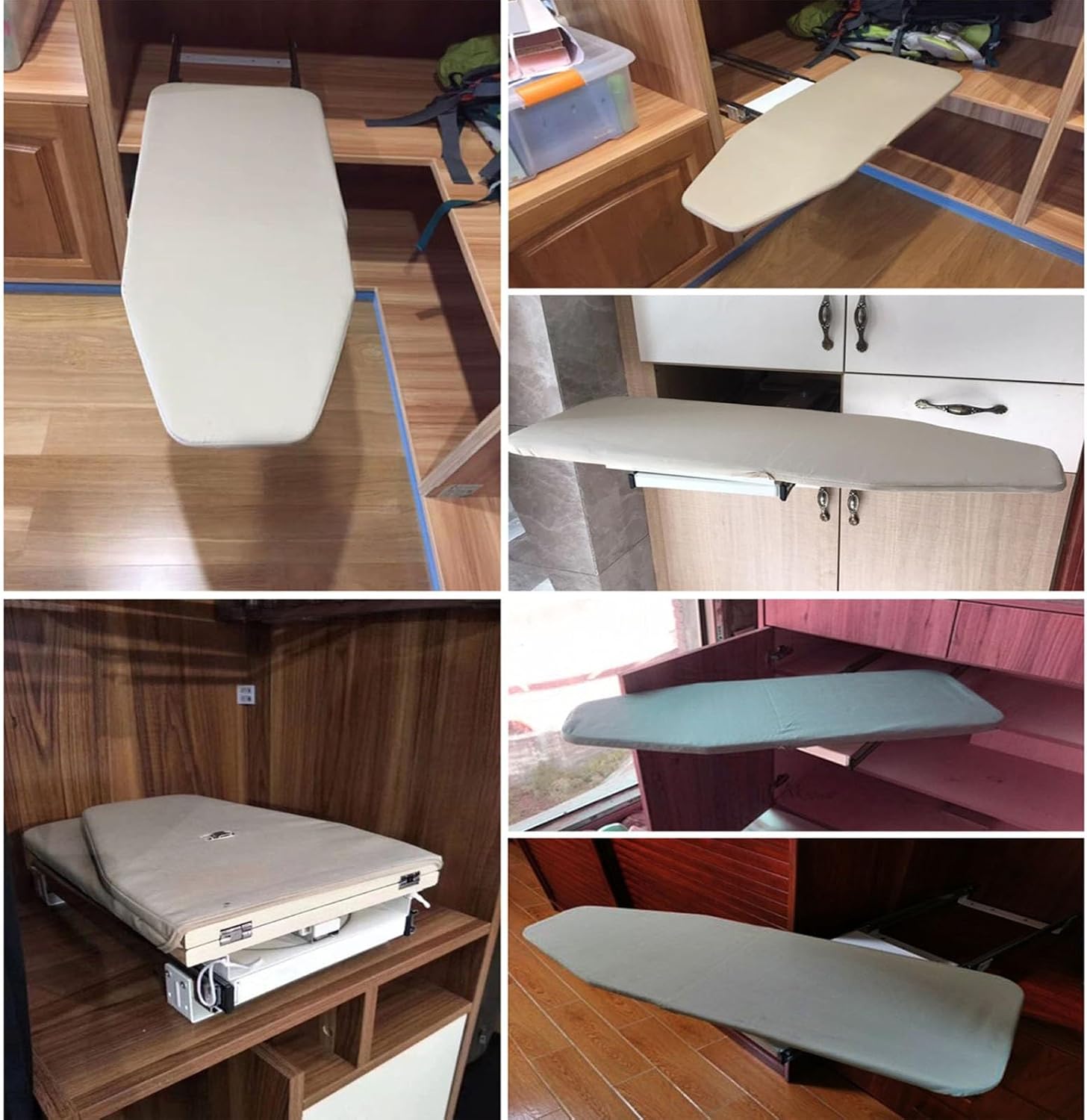 180° Swivel Pull Out Ironing Board,Buit-in Iron Board Ironing Board Stow Away,with Ball-Bearing Slide and Removable Cover,for Apartment Small Room