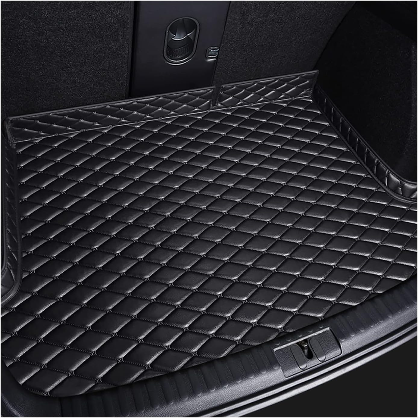 Woniyal Car Boot Liner for Škoda Karoq | Typ NU7 | 2017-2021, Tailored Heavy Duty Black Leather Trunk Mat Waterproof All-Weather Cargo Protector Cover Accessories