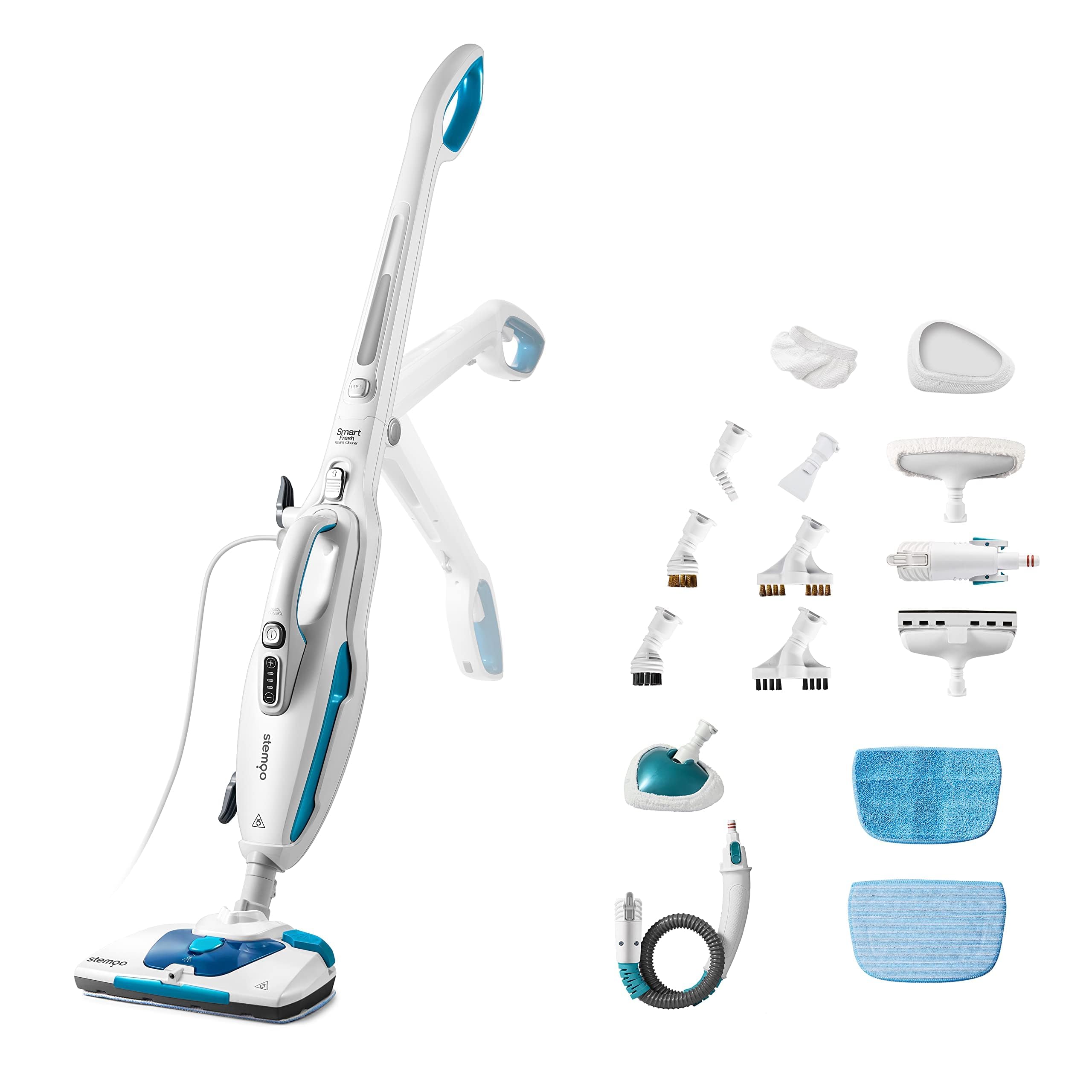 331641 Pulitore a vapore, Verticale e Portatile, Doppio Serbatoio D'acqua, Scopa a Vapore Lavapavimenti Steam Mop 19in1