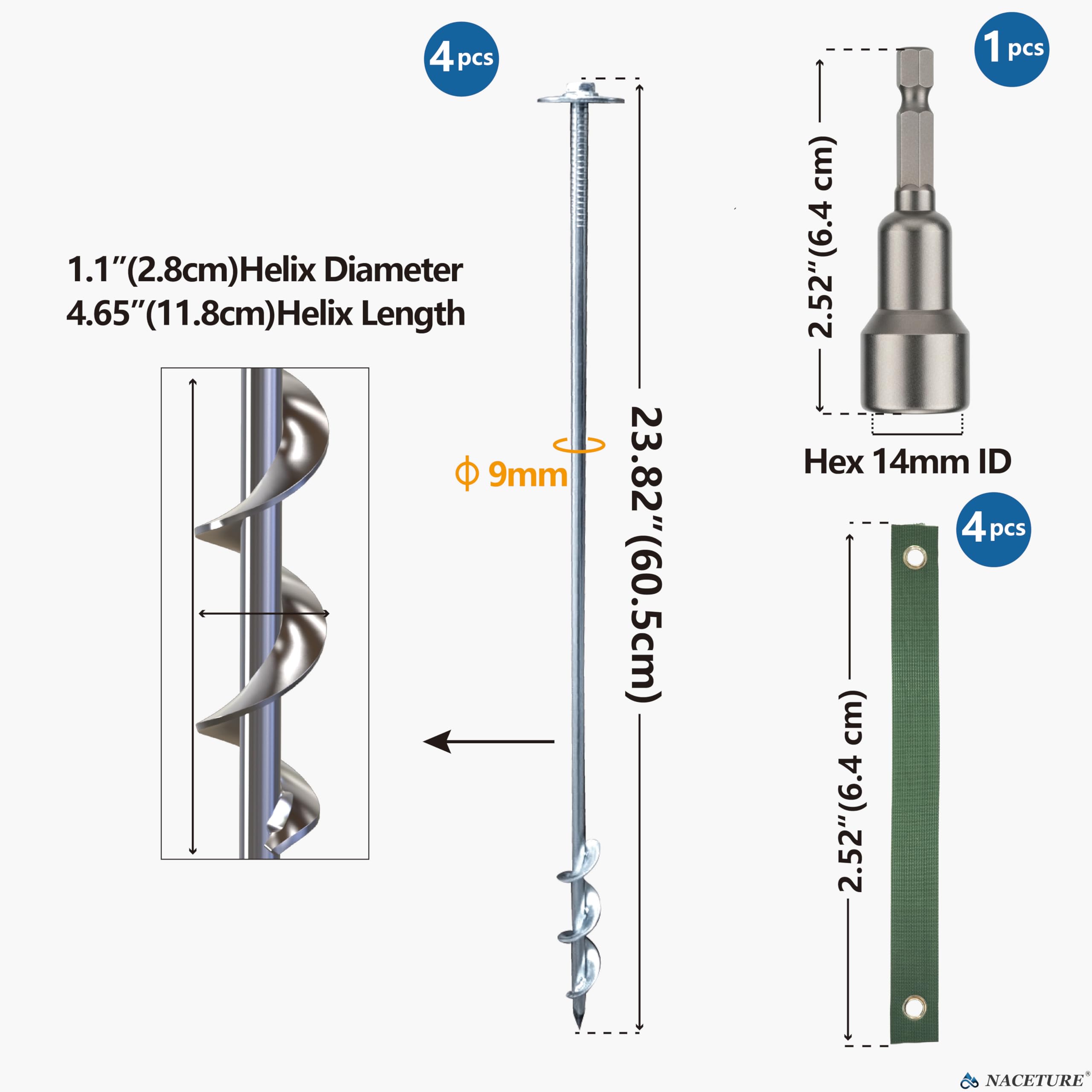 Ancoraggi da terra da 61 cm a vite con L fisso