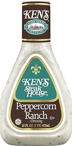 Miniatura 3 de Ken's Steak House Peppercorn Ranch Aderezo (Peppercorn Ranch, 16 onzas líquidas, paquete de 6)