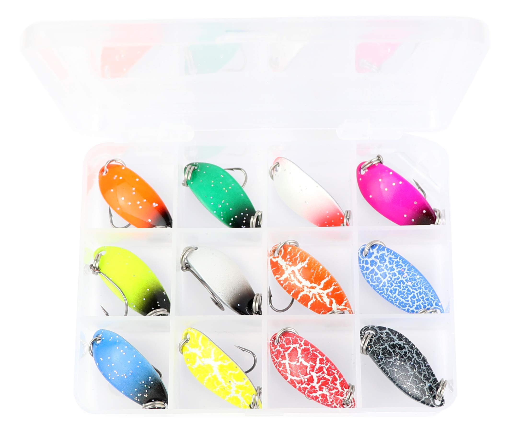 Paradox Fishing Set di 8 Spoons per Pesca alla Trota, con 8 Snaps Esche