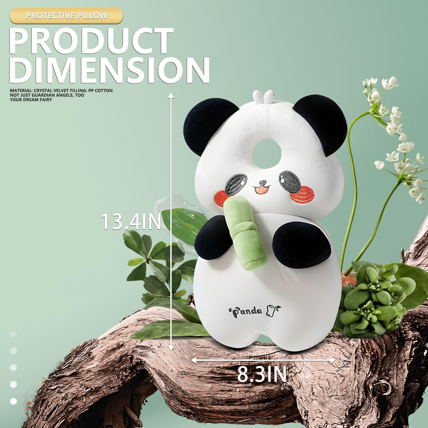 Bambebe Baby Head Protection Pillow Protection Backpack Safety Pads Adjustable Size Safety Helmet Harness Walking Head Protector for 4-24 Months Toddler(Panda) - Image 2