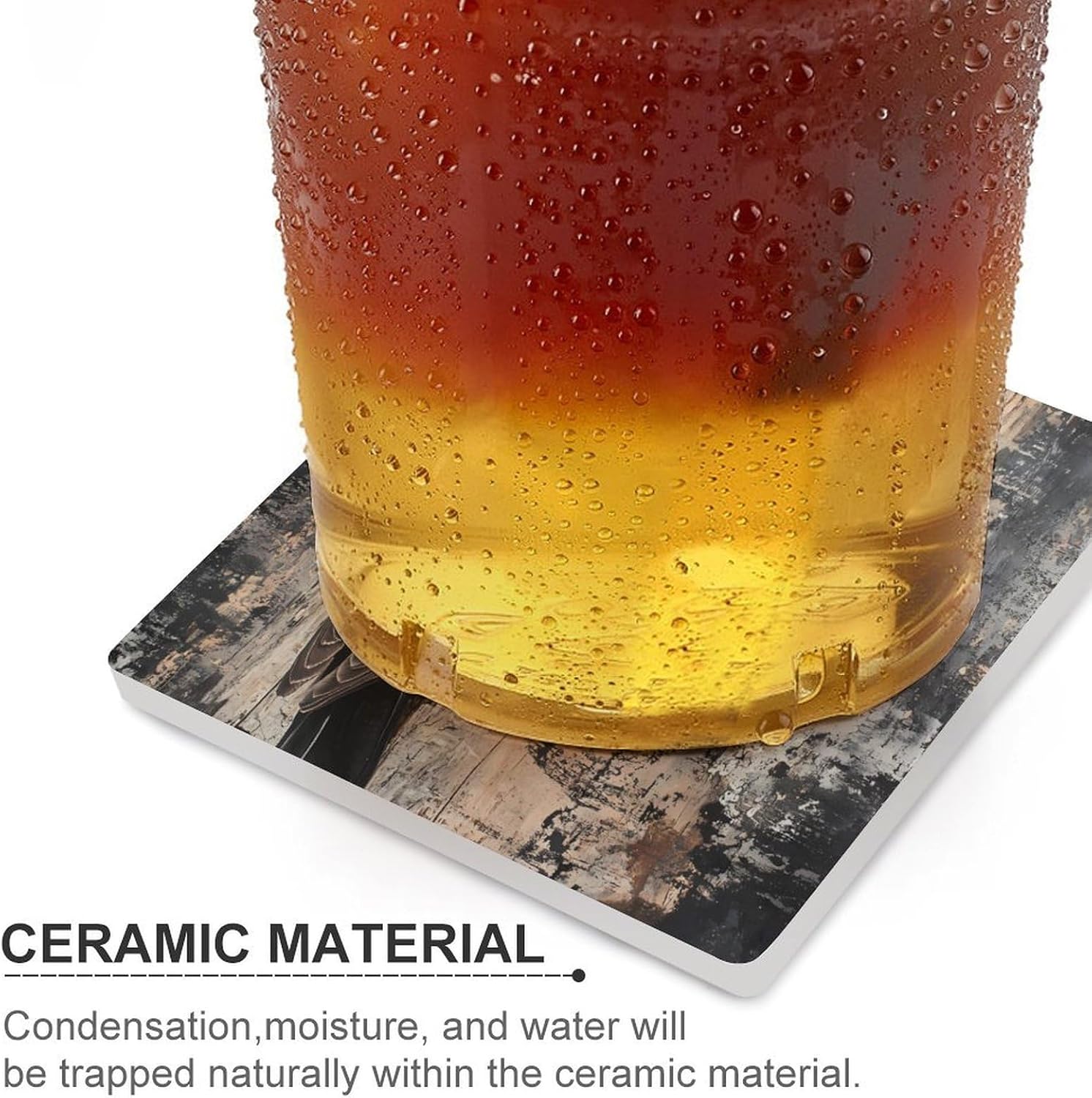 Pileated Woodpecker Funny Ceramic Coasters for Drinks Absorbent Cup Holder Tabletop Protector with Cork Base