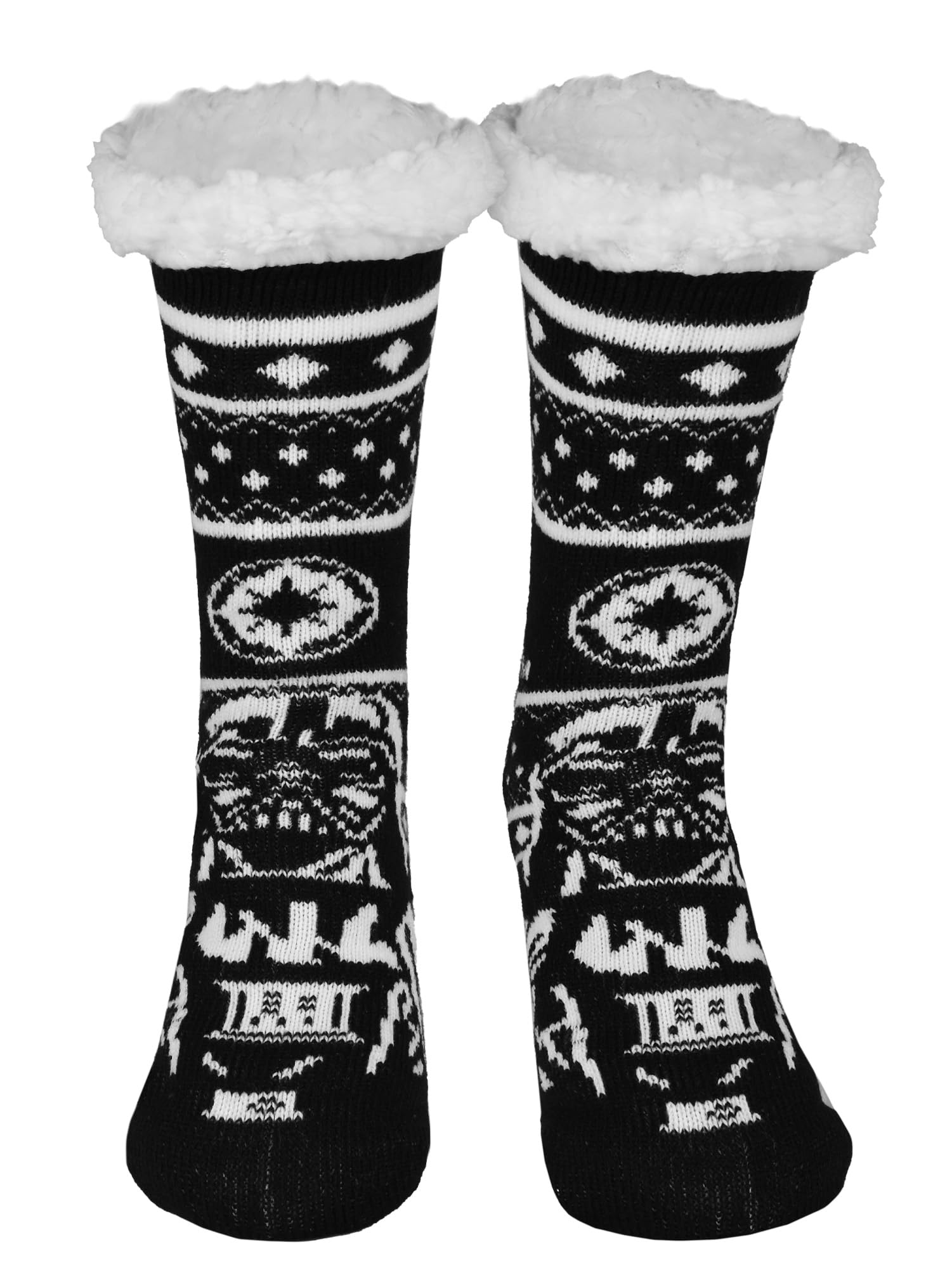 United Labels Star Wars Hut Socks - Darth Vader House Socks for Men Cuddly Socks Fluffy Winter Socks Warm Men's Socks Black/White, black/white, 39-42