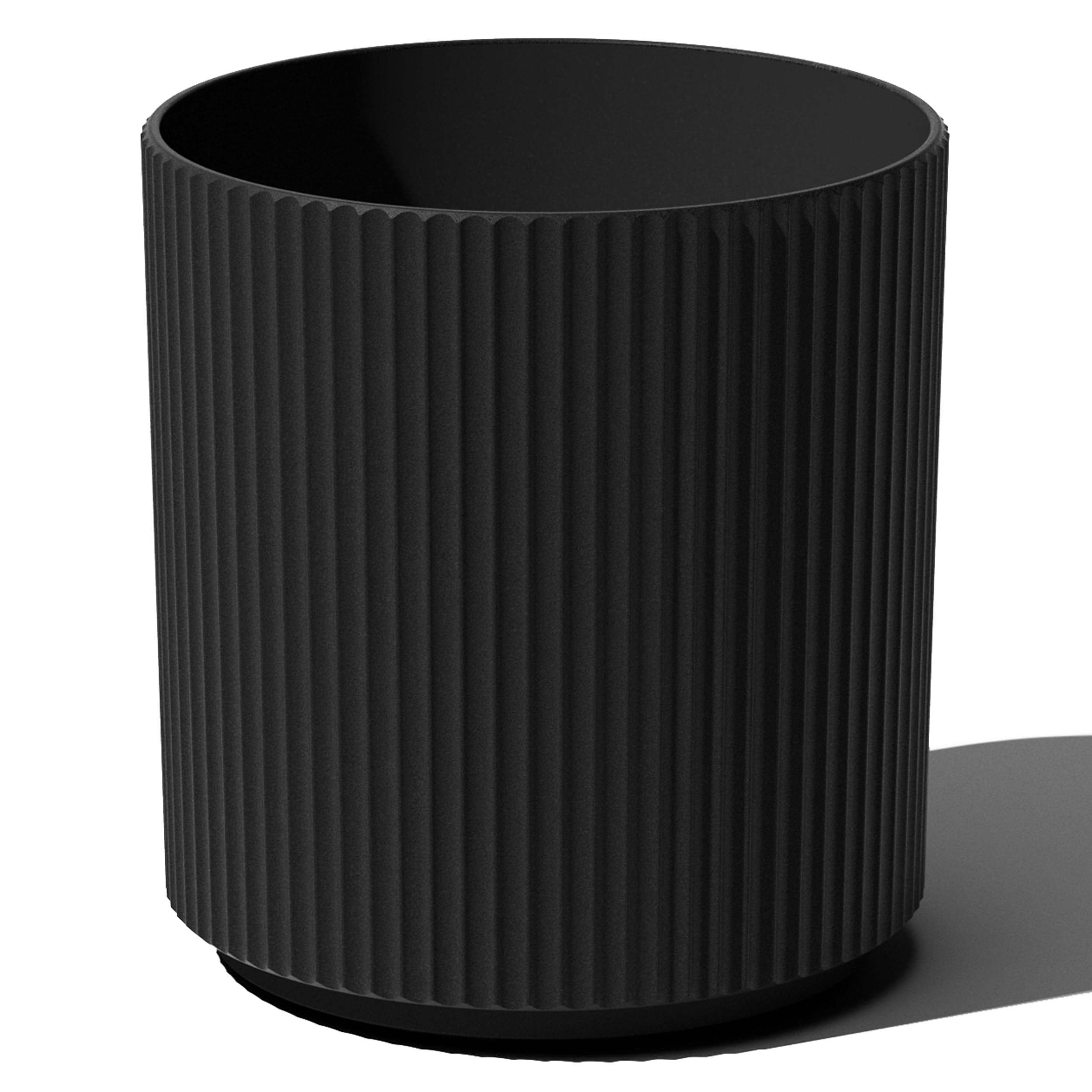 Veradek Mason Series Demi Planter - Large Round Planter for Indoor or Outdoor Patio/Balcony | Made from Plastic & Concrete with Drainage Holes | Modern Décor for Flowers, Trees, Tall Plants