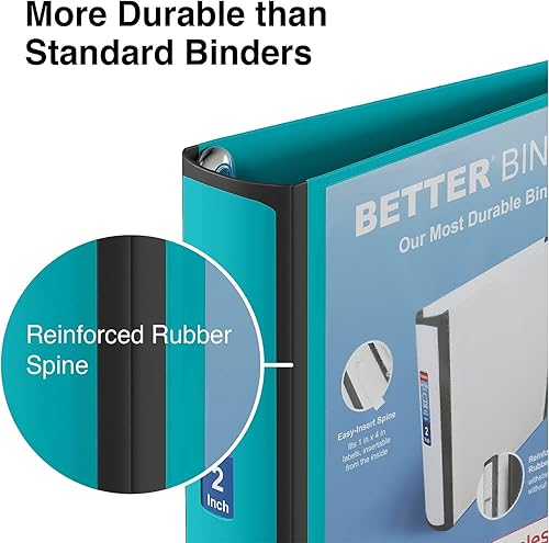 Miniatura 5 de Staples Carpeta Better de 2 pulgadas, 3 anillos, azul claro, paquete de 2 (St55875-Ccvs)