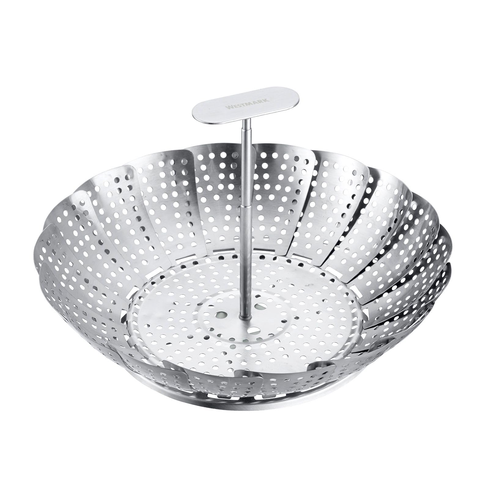 Westmark Small Steamer Insert – The Adjustable Insert is Ideal for Steaming Vegetables and More in pots from 14–23 cm Ø, Dishwasher Safe – Stainless Steel & Silicone