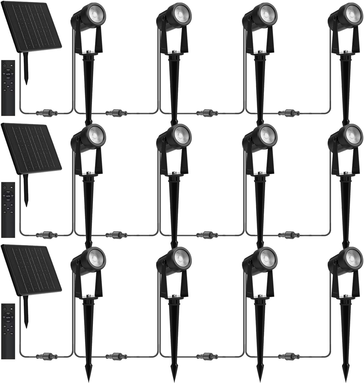 Zyan Solar Landscape Spotlights, Separate Monocrystalline Panels & USB ...