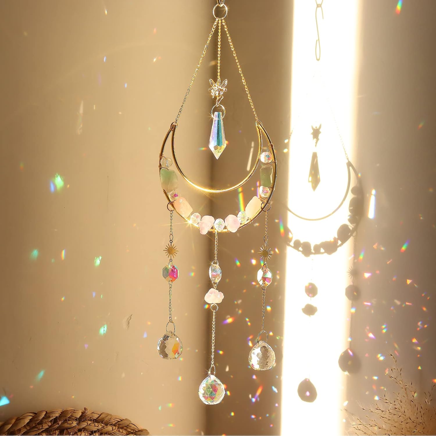 Moon Amethyst Crystals Suncatcher Hanging Windows image 5