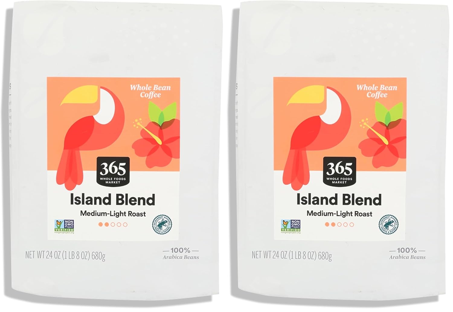 365 by Whole Foods Market, Island Blend Whole Bean Coffee, 24 Ounce (Pack of 2)