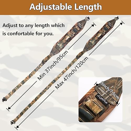 Miniatura 4 de ZYLORA Eslinga de pistola antideslizante suave de dos puntos, eslinga de rifle con giros, soporte de concha, mango de agarre rápido. Correa de